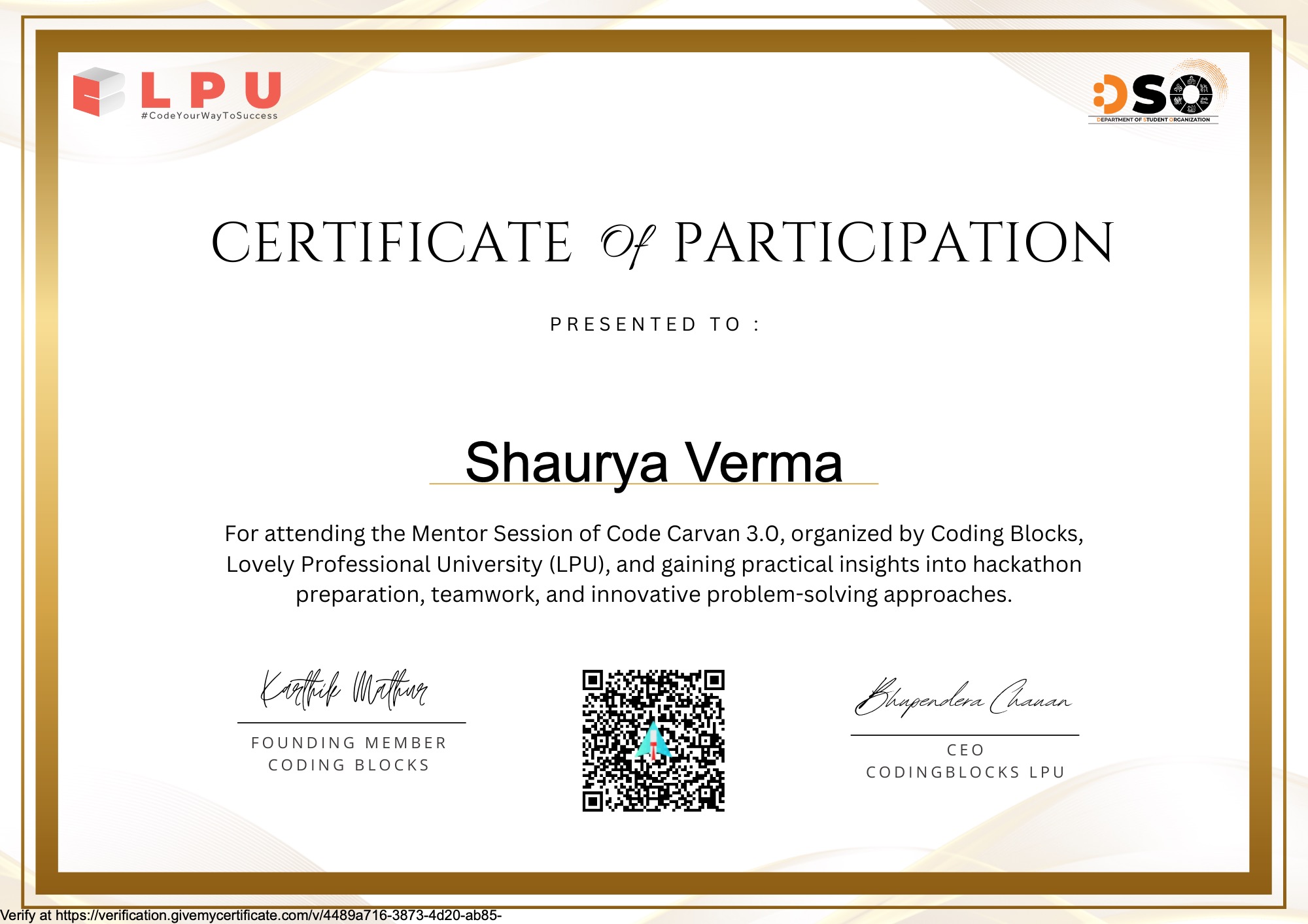 1st Runner Up - Code Carvan 3.0